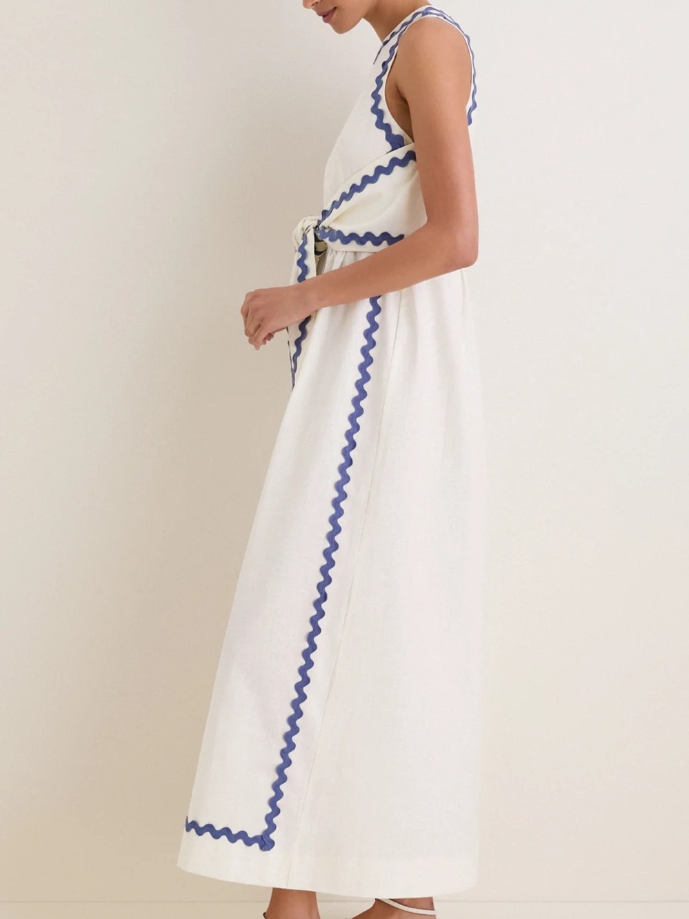 Tuckernuck Ivory Ric Rac Tie Brocks Dress - Picture 3 of 6